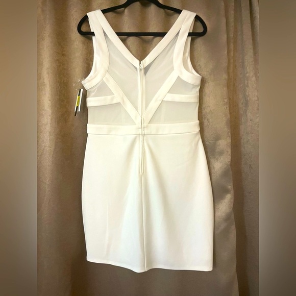NWT Xtraordinary White Bodycon Mini Dress, Sheer Mesh Back, XL Juniors, 8 womens - Picture 3 of 16